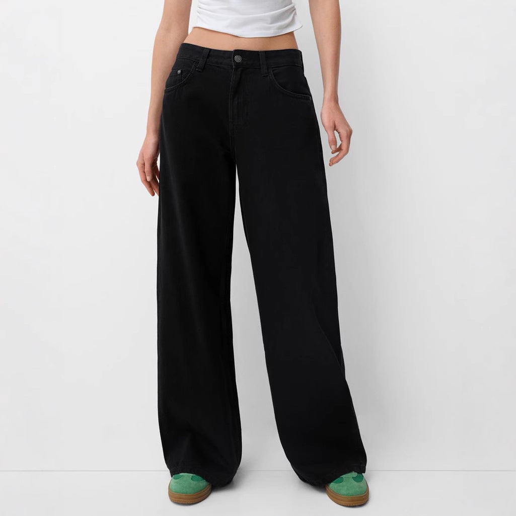 Dame Løst skårne Denim-jeans med afslappet stil og stor benudskæring Stilla