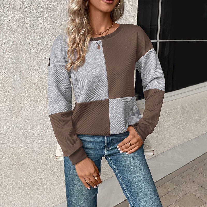 Dame Casual Sweatshirt med moderne geometriske mønstre Stilla