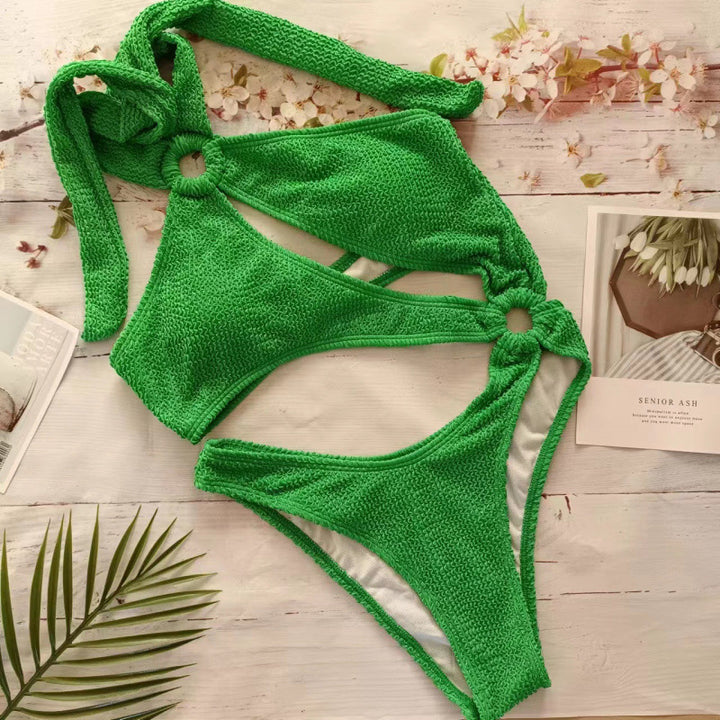 Dame Triangle-Bikini med spændende cut-out og elastisk stof Skovae