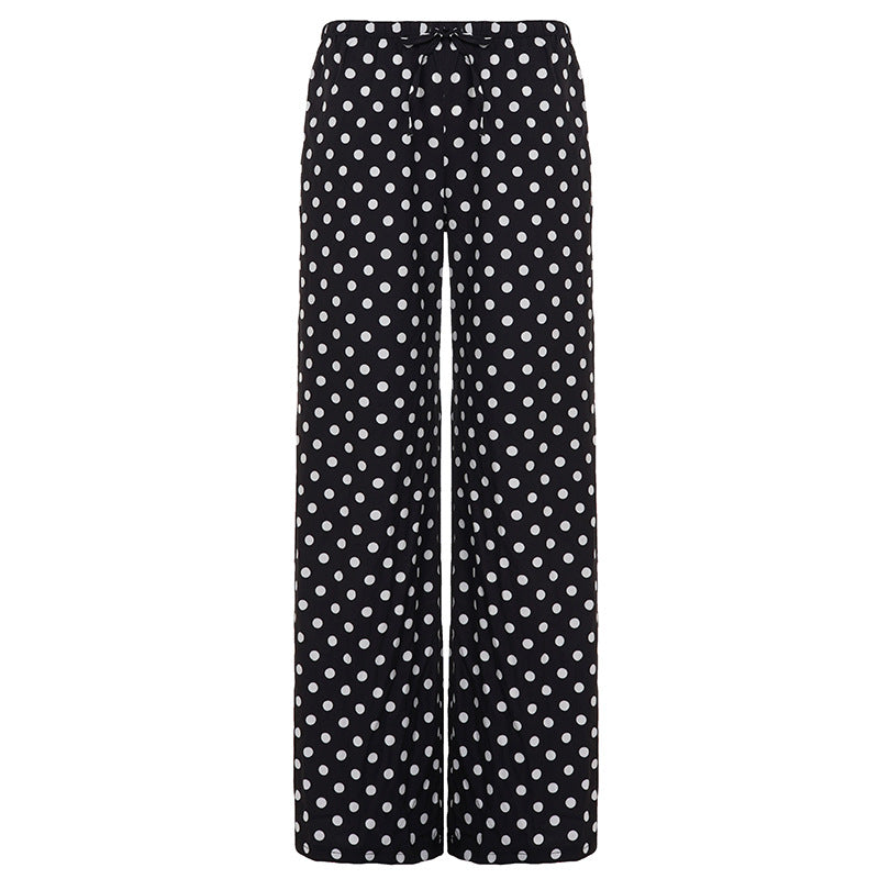 Dame Wide Pants in Polka Dot Design Skovae