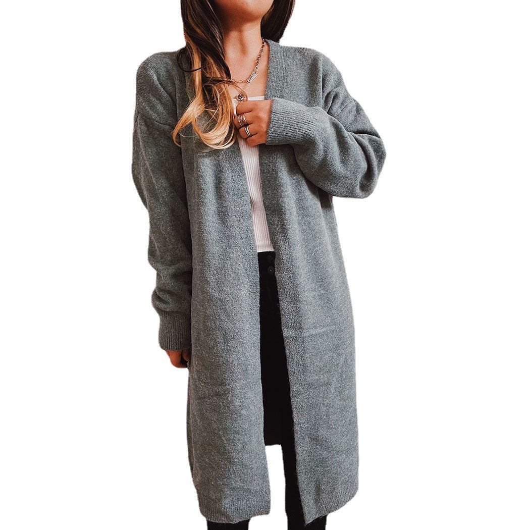 Kvindernes lange strikkede cardigan Stilla