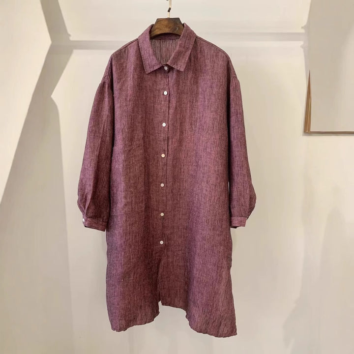Femme Relaxed Fit Knaplukning Skjorte med unikke mønstre Stilla