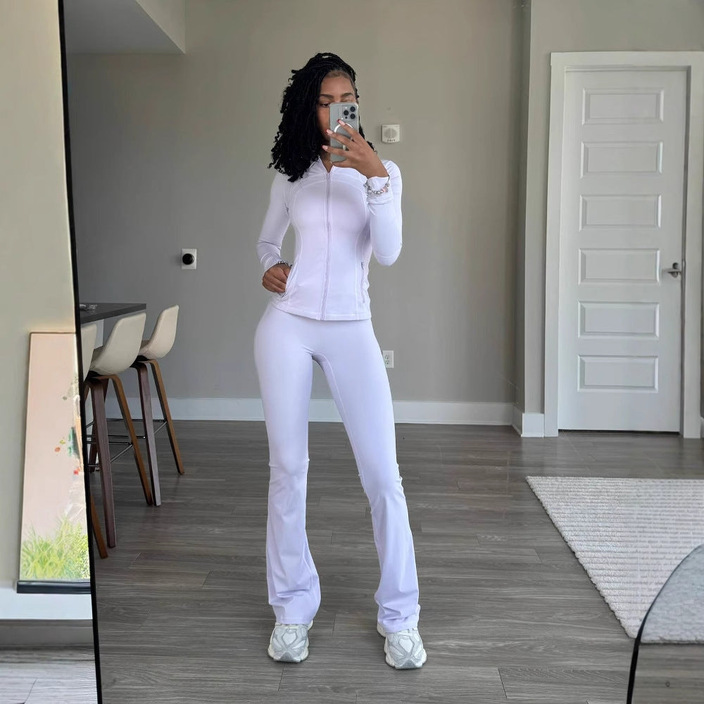 Dame Figurformer Sport-Sæt med zip-aktuel jakke og slankende leggings Stilla