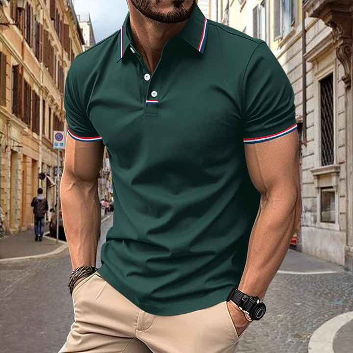 Herrernes elegante og sporty polo skjorte med struktureret krave Stilla