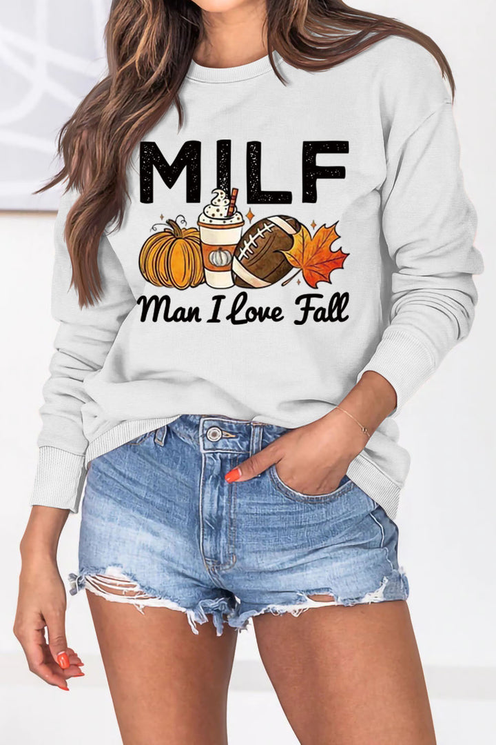 Kvinder sweatshirts med efterårselement motiv og inspirerende tekst Stilla