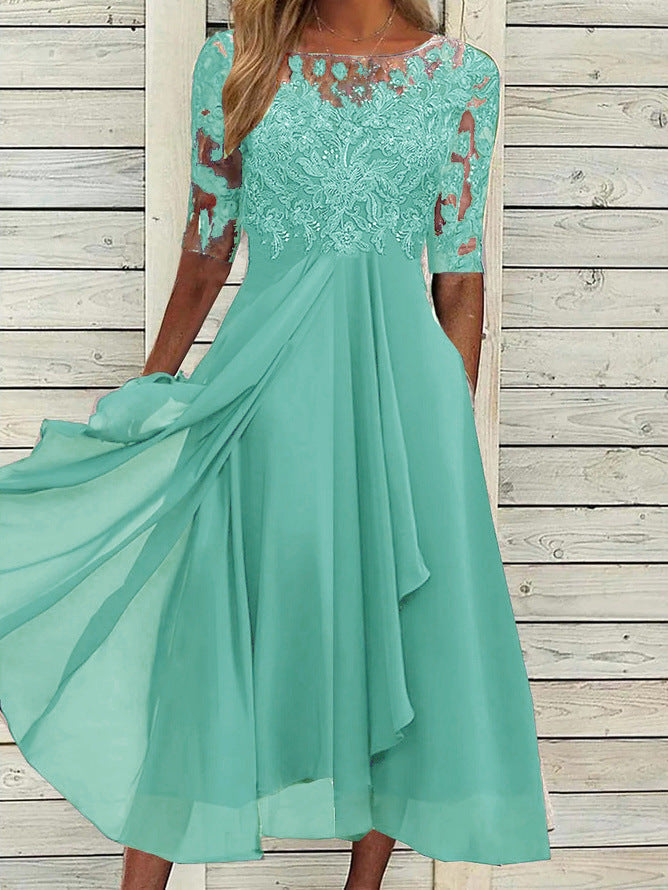 Stilla | Elegant Blonde Midi Kjole