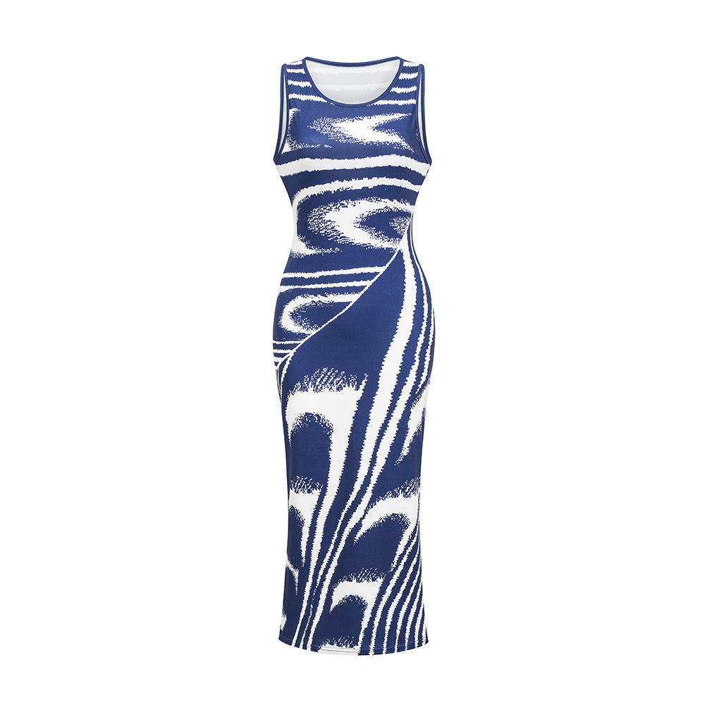 Stilla | Chic Trykt Slim-Fit Bodycon Kjole