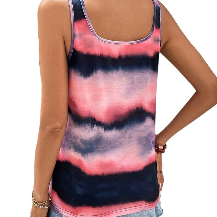 Dame ærmeløs tanktop i moderne farvemønster Stilla