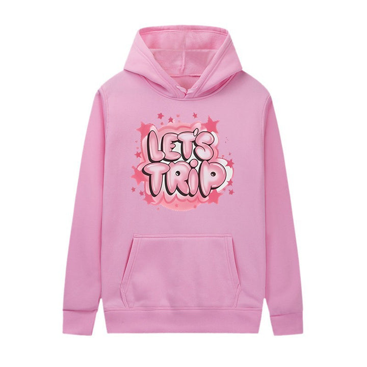 Dame hoodie med stilfuld graffiti print og behagelig pasform Skovae