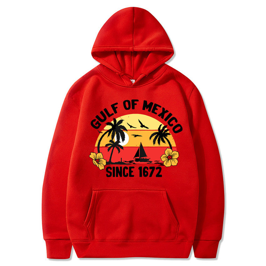 Dame hoodie med kreativt strandmotiver og højkvalitetsstof Skovae