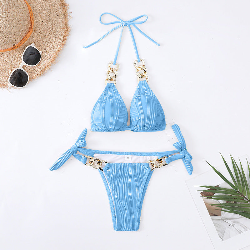 Damer Bikini-sæt med stilfulde kædeaccentuer og tilbagetrækningsstropper Stilla