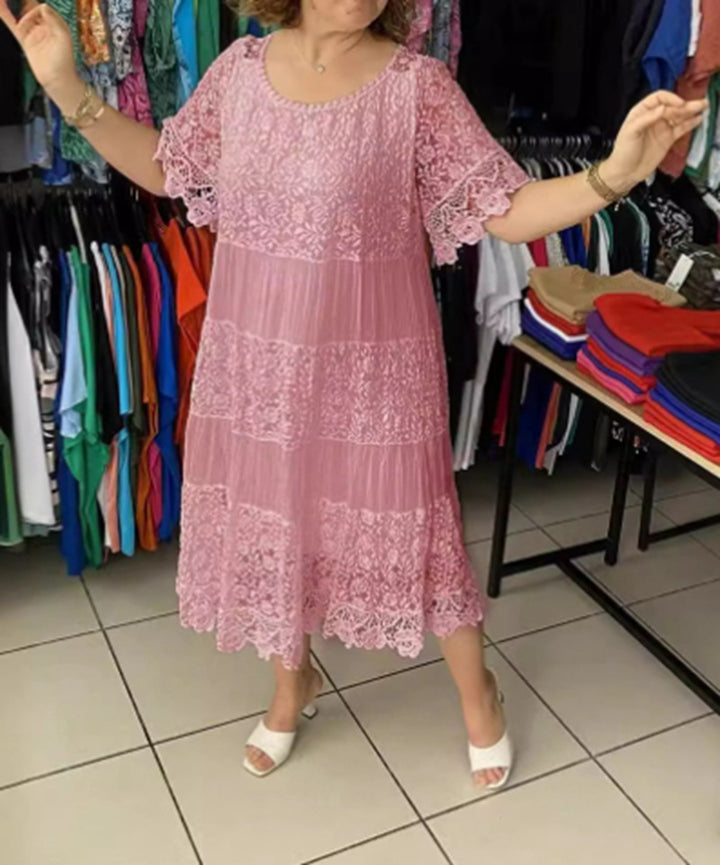 Dame fritidskjole med elegant spidsesmykning Stilla