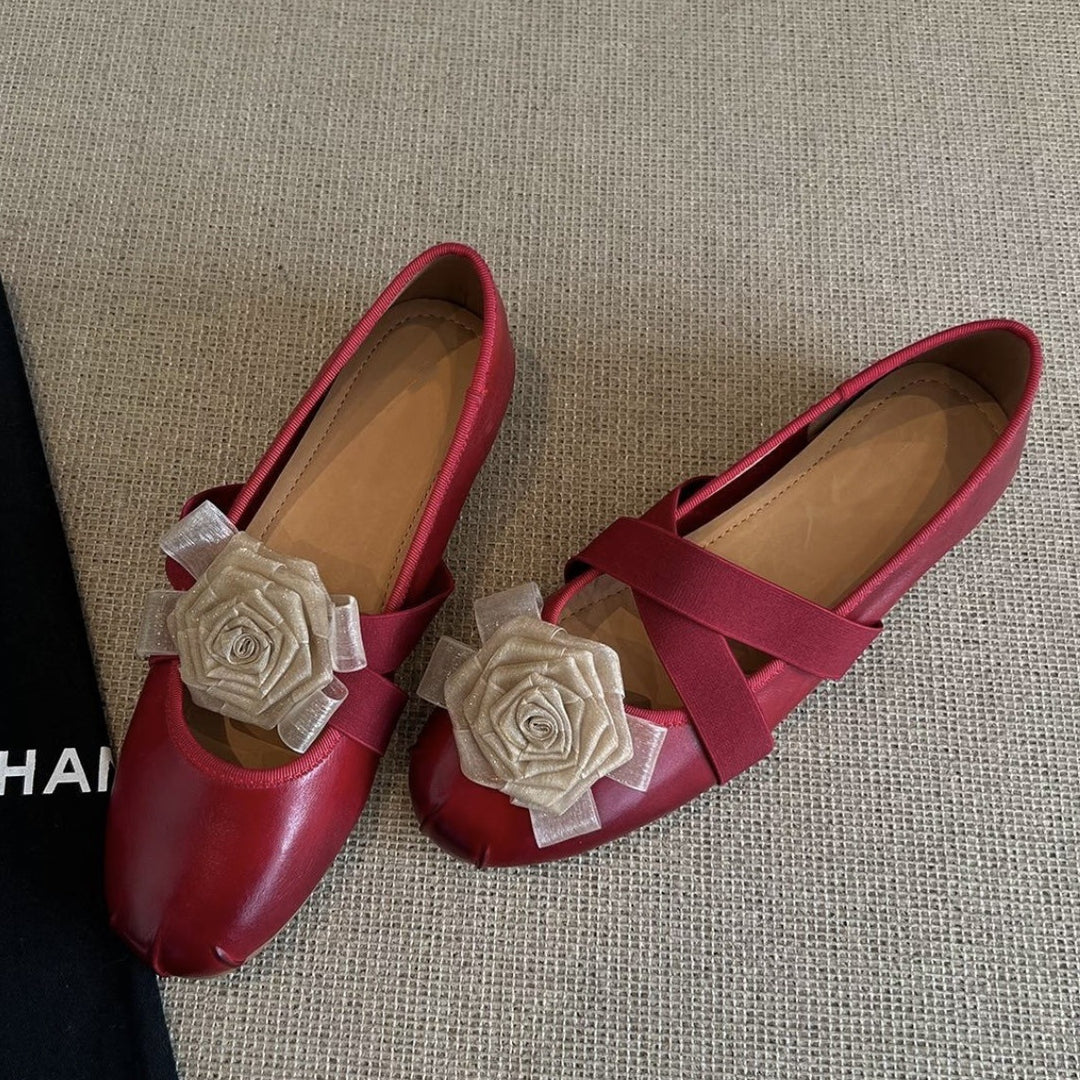 Dame Elegante Blomster Flade Sko Stilla