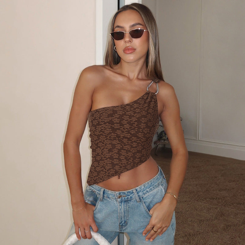 Dame En-sidet Crop-top med stilfuldt design og elastisk snit Stilla