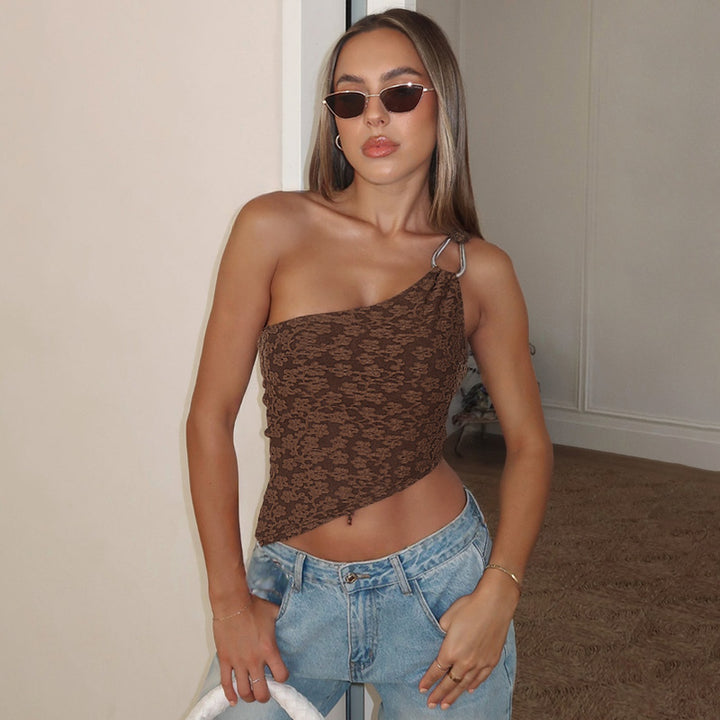 Dame En-sidet Crop-top med stilfuldt design og elastisk snit Stilla