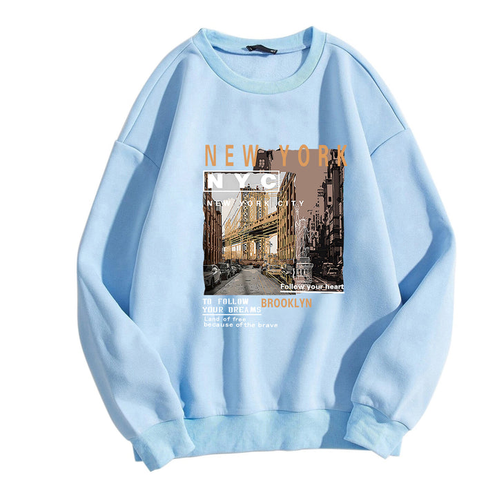Damer komfortabel sweatshirt med NYC motiv Skovae