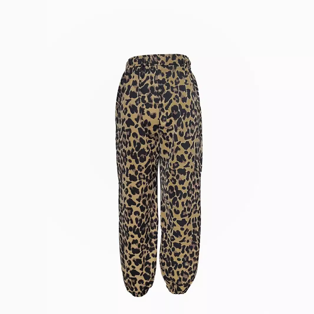 Dame Leopardprint Relaxed Fit Joggingbukser Stilla