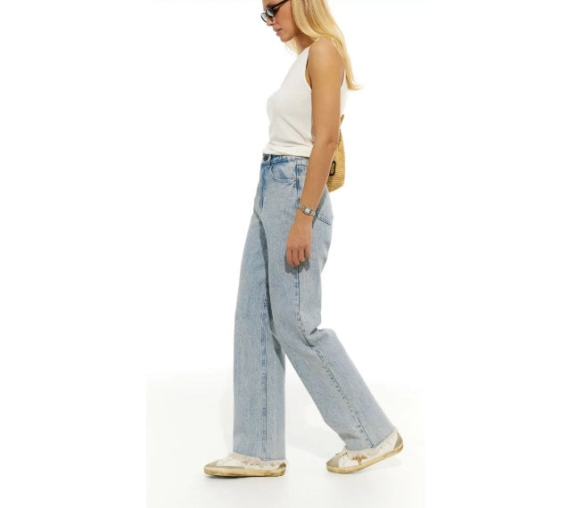 Dame Høj talje Lige Jeans med bred ben og afslappet snit Stilla