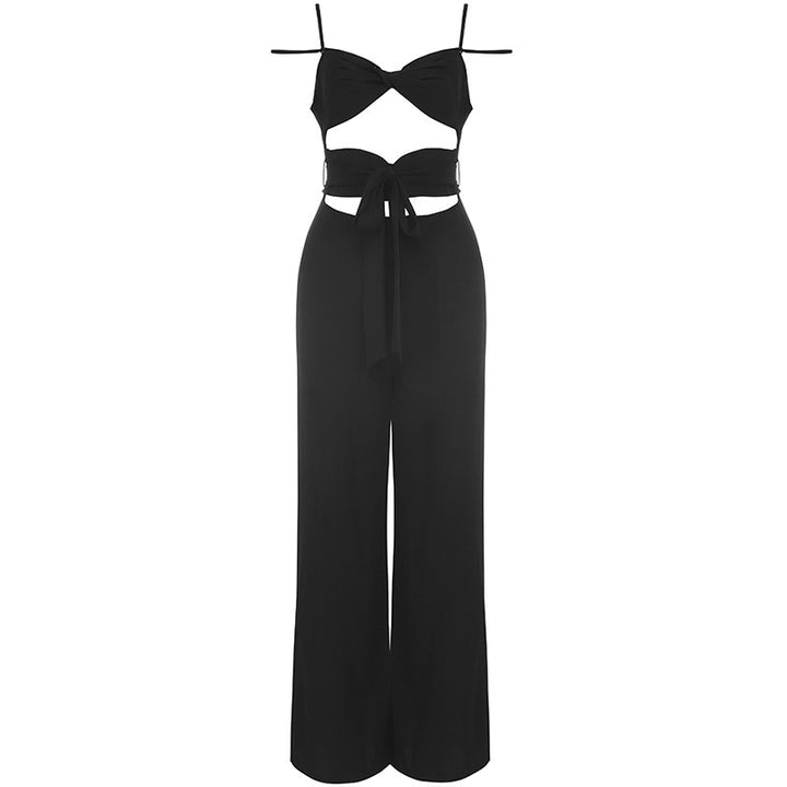 Dame Struktureret Jumpsuit med raffinerede Cut-Out-detaljer og elegante stropper Stilla