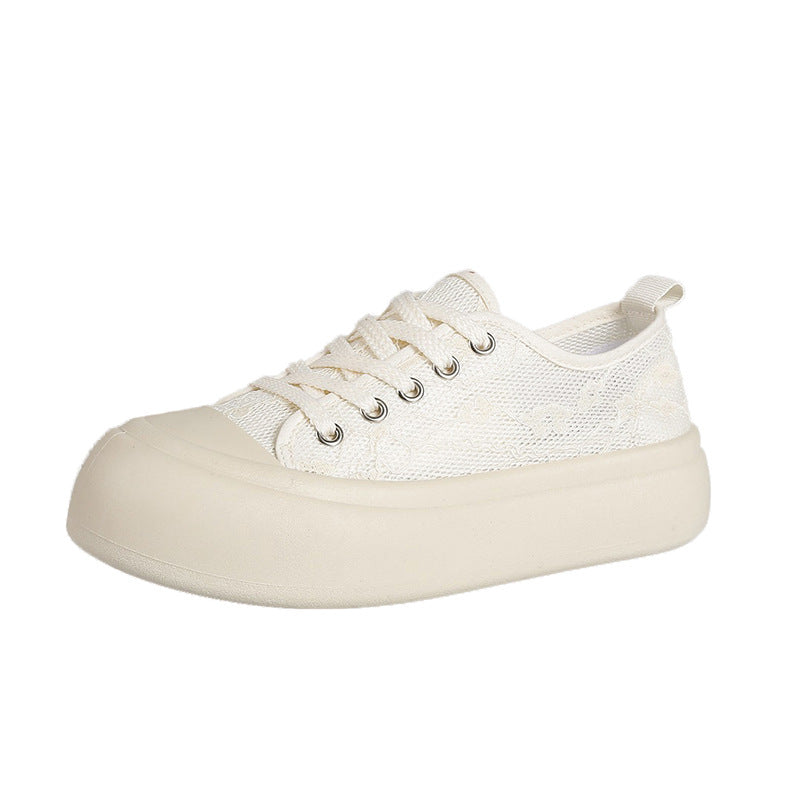Dame Sneakers med åndbar overfladestruktur og farverig snøring Stilla