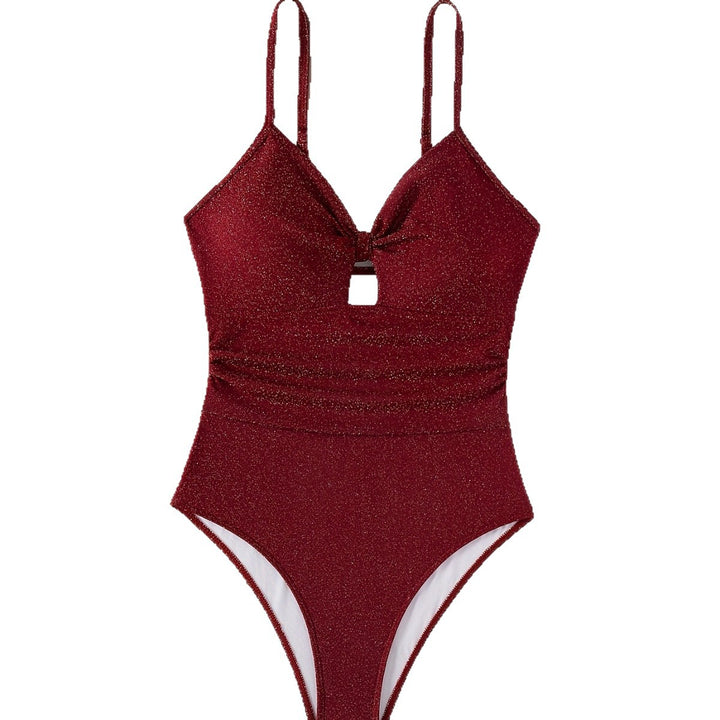 Dame one-piece badedragt med raffineret udsnit og stilfuld knude detalje Stilla
