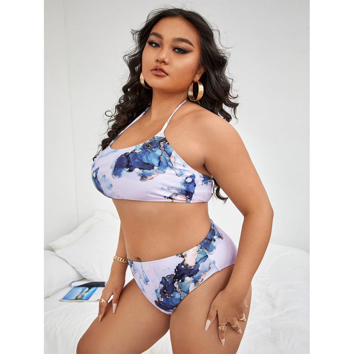 Dame triangel bikini med blomsterdesign og elastisk bånd Skovae