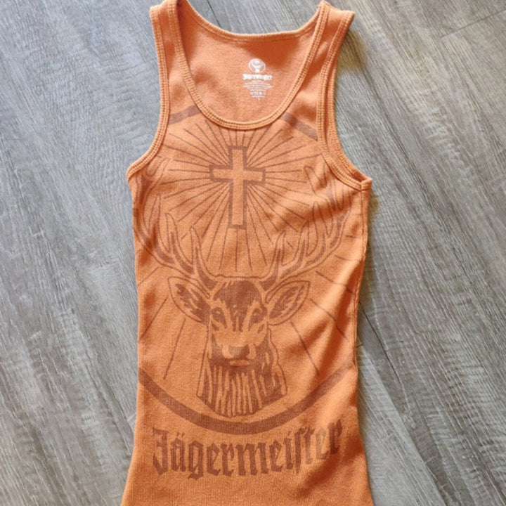 Dame ærmeløs top i det kreative retro-design med print Skovae
