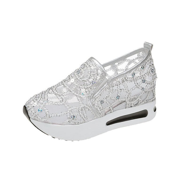 Dame Slip-On Sneakers med glitrende smykkedesign og behagelig sål Stilla