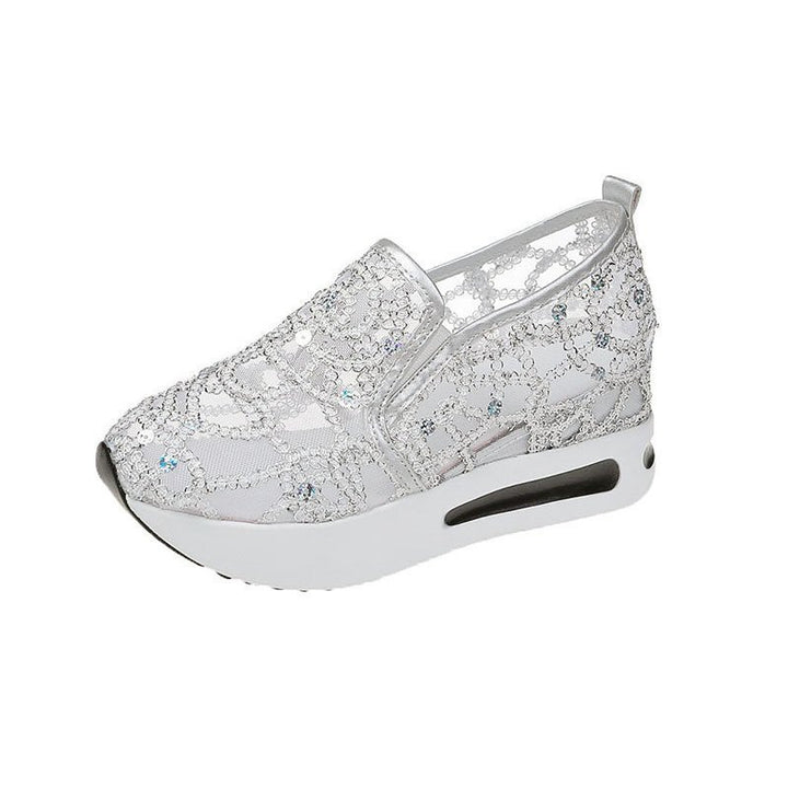 Dame Slip-On Sneakers med glitrende smykkedesign og behagelig sål Stilla