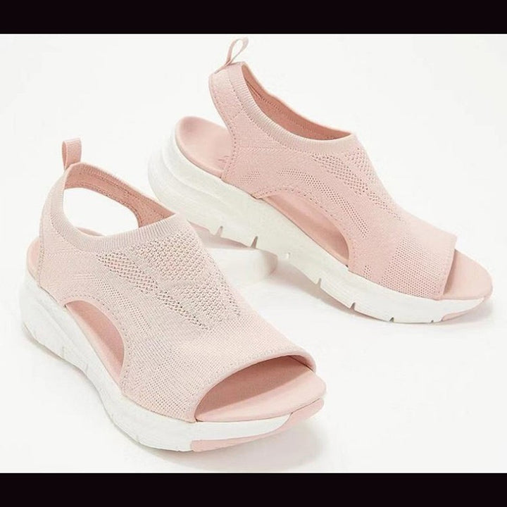 Dame Åndbare Strik Åben Tå Slipper Sandaler Stilla