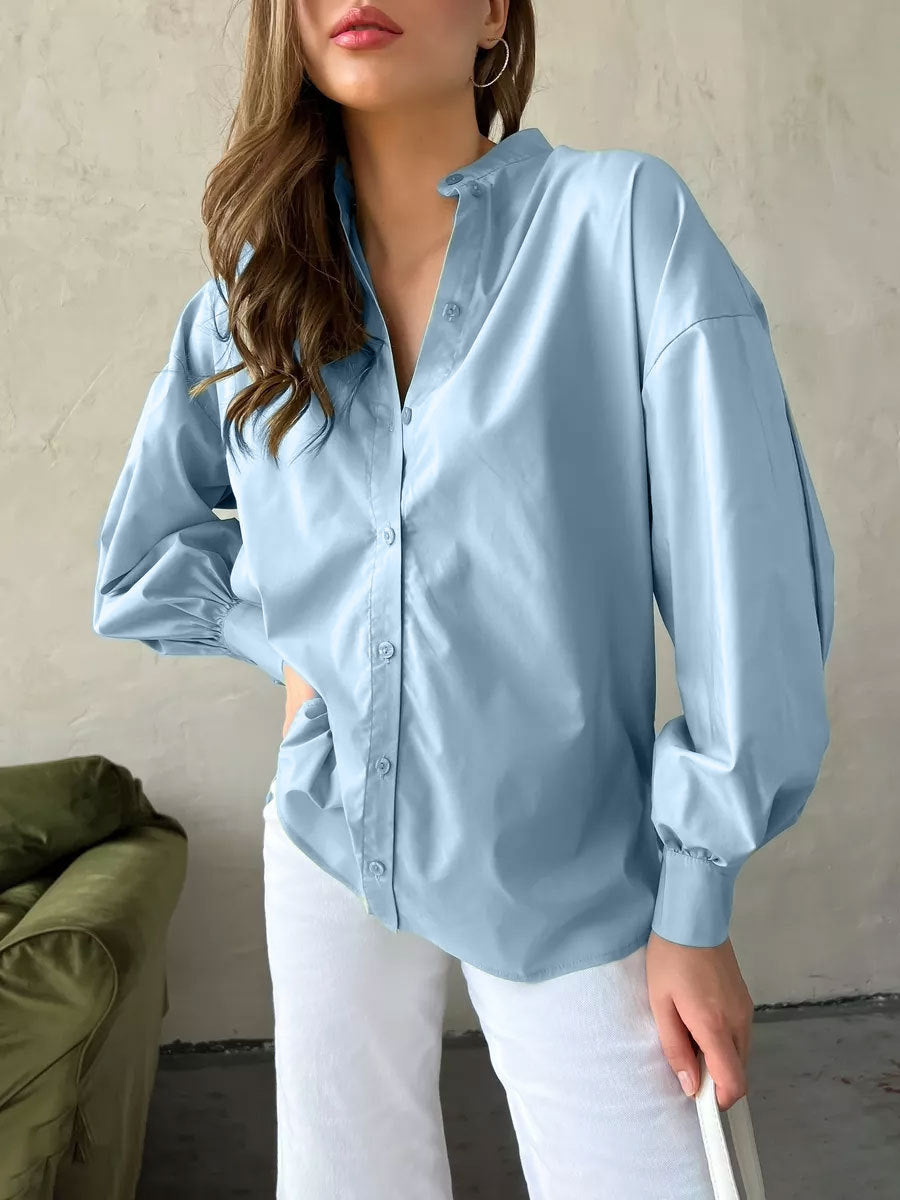 Stilla | Bomuldsbluse med puffærme