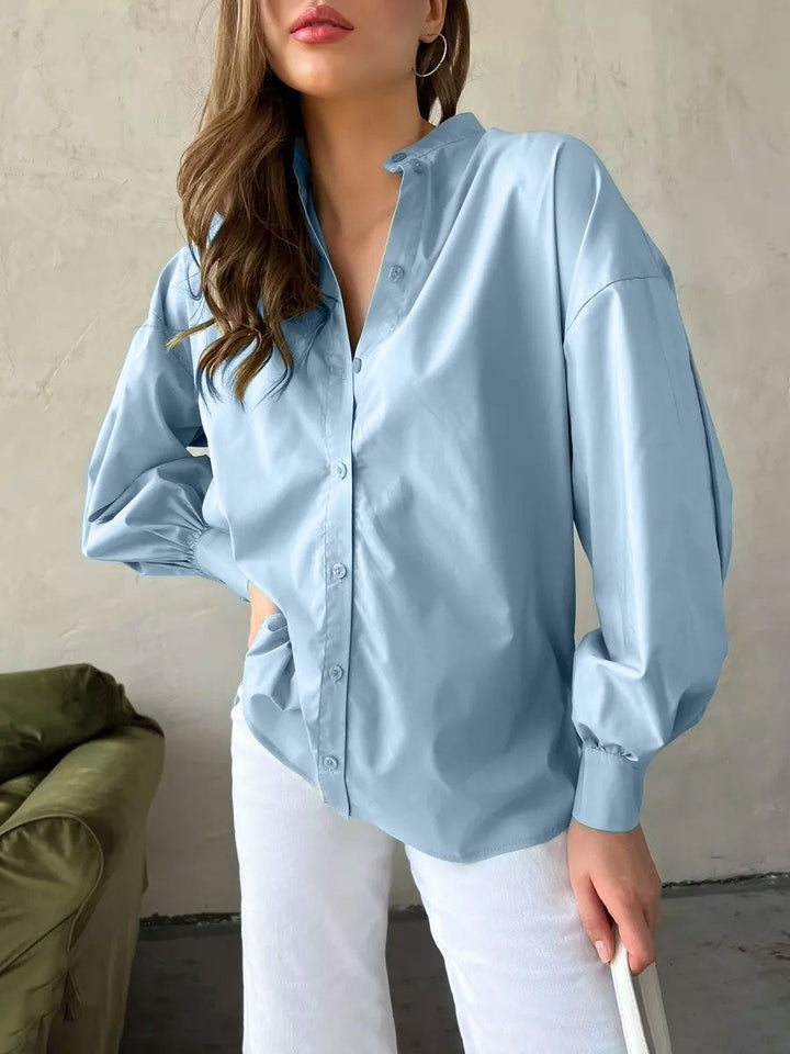 Stilla | Bomuldsbluse med puffærme