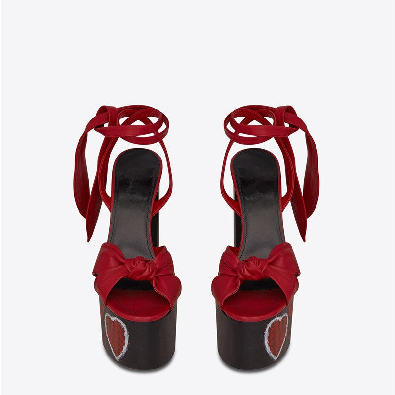 Dame Høj Plateau Slingback Sandaler med Sløjfedetalje Stilla