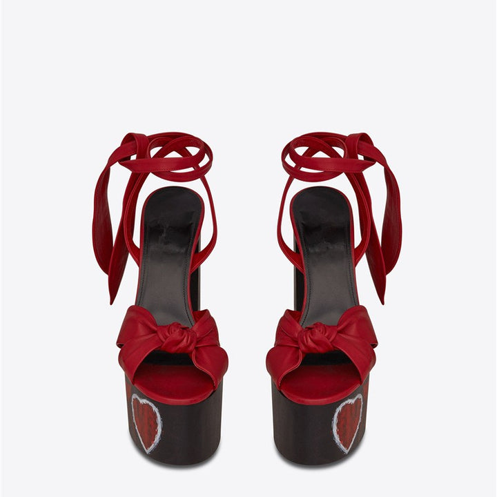 Dame Høj Plateau Slingback Sandaler med Sløjfedetalje Stilla
