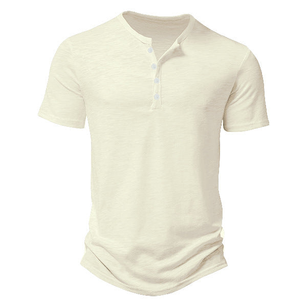 Herrer Kortærmet Henley T-shirt med åndbart design og praktiske knapper Stilla