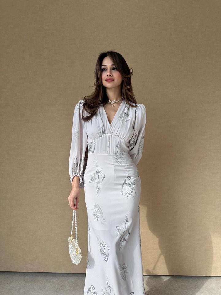 Kvinder Floral Print Elegant Maxi Kjole Stilla