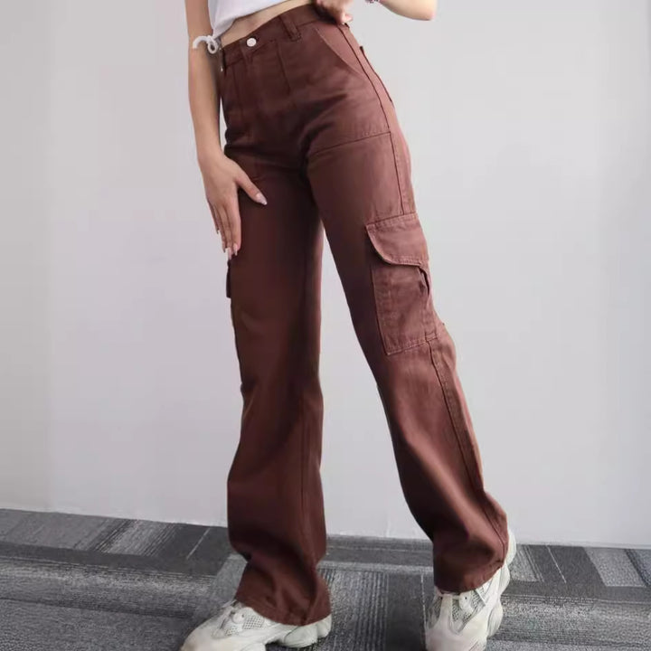 Dame Cargo-bukser i moderne High-Waist snit Stilla
