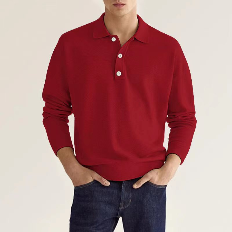 Herren Polo Sweatshirt med klassiske knapdetaljer Stilla