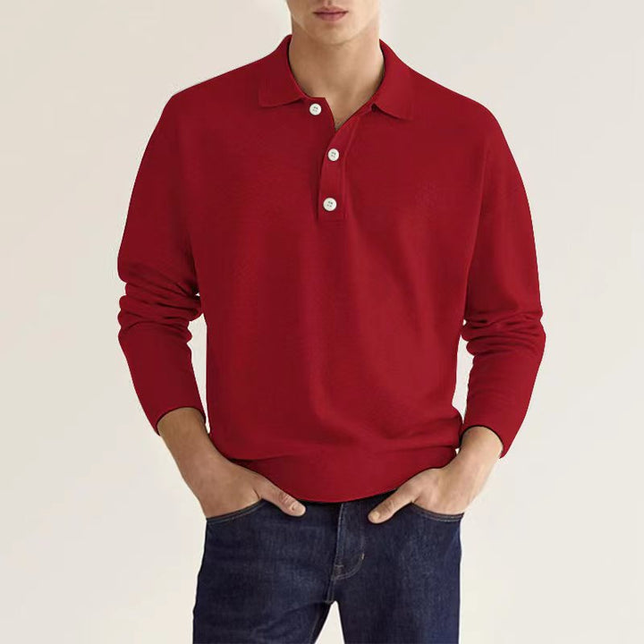 Herren Polo Sweatshirt med klassiske knapdetaljer Stilla