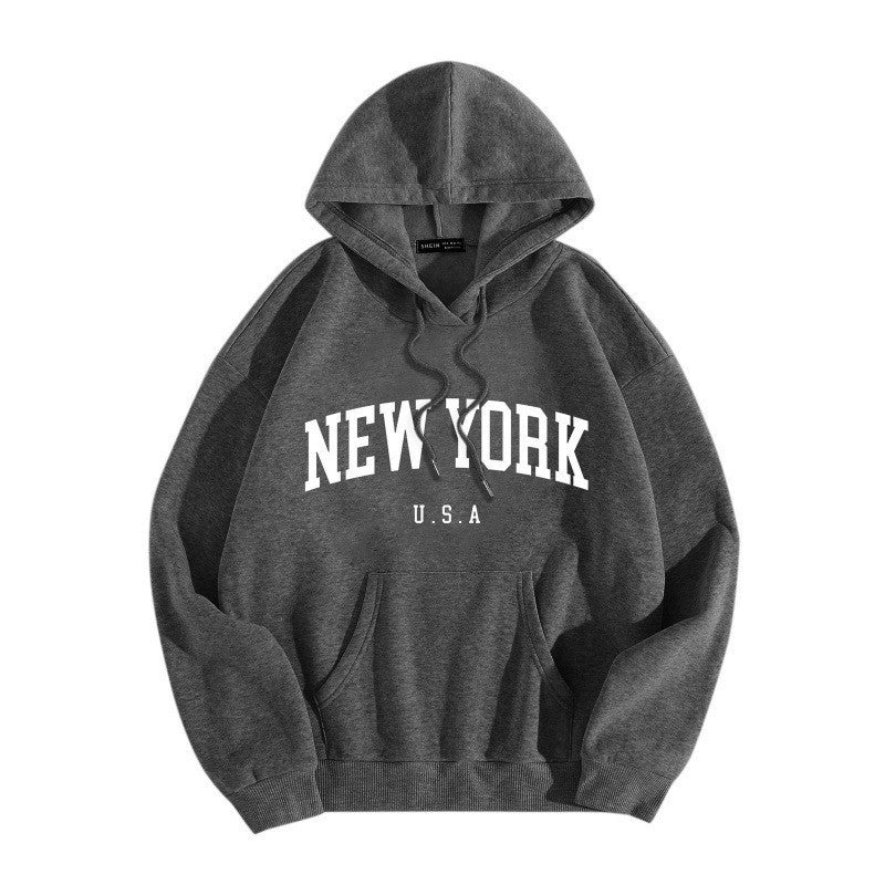 Dame hoodie med stilfuld New York print Skovae