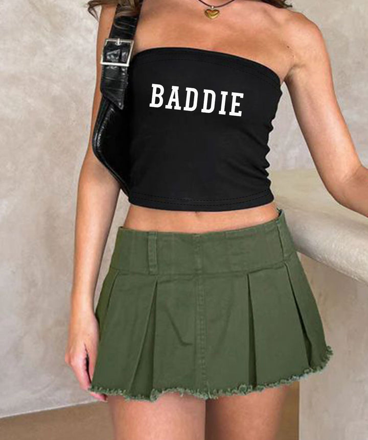 Dame Bandeau-top med maritimt motiv og elastisk materiale Skovae