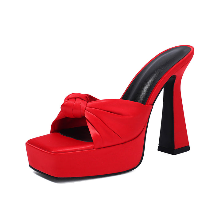 Femme High-Platform Slingback Heels med knude detalje Stilla