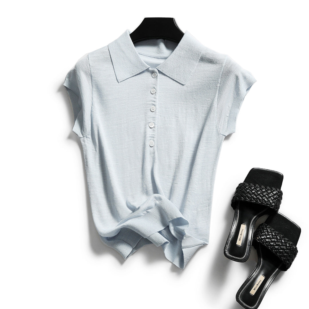 Femme Cap ærme Polo Top Stilla