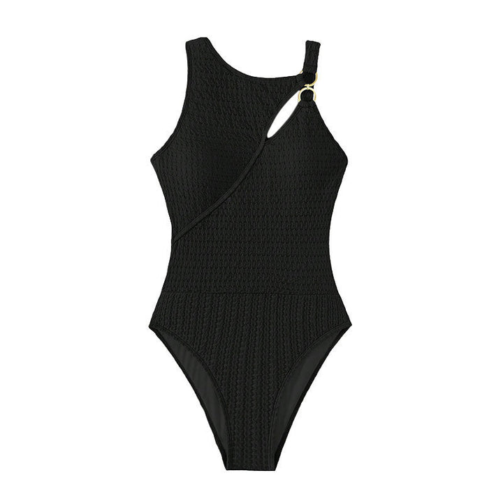 Dame one-piece badedragt med innovativt cut-out og struktureret design Skovae