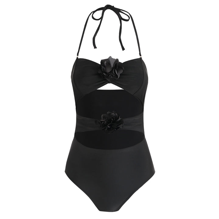 Dame Elegant Én-delt Badedragt med blomsteraccent og smart Cut-Out Design Stilla