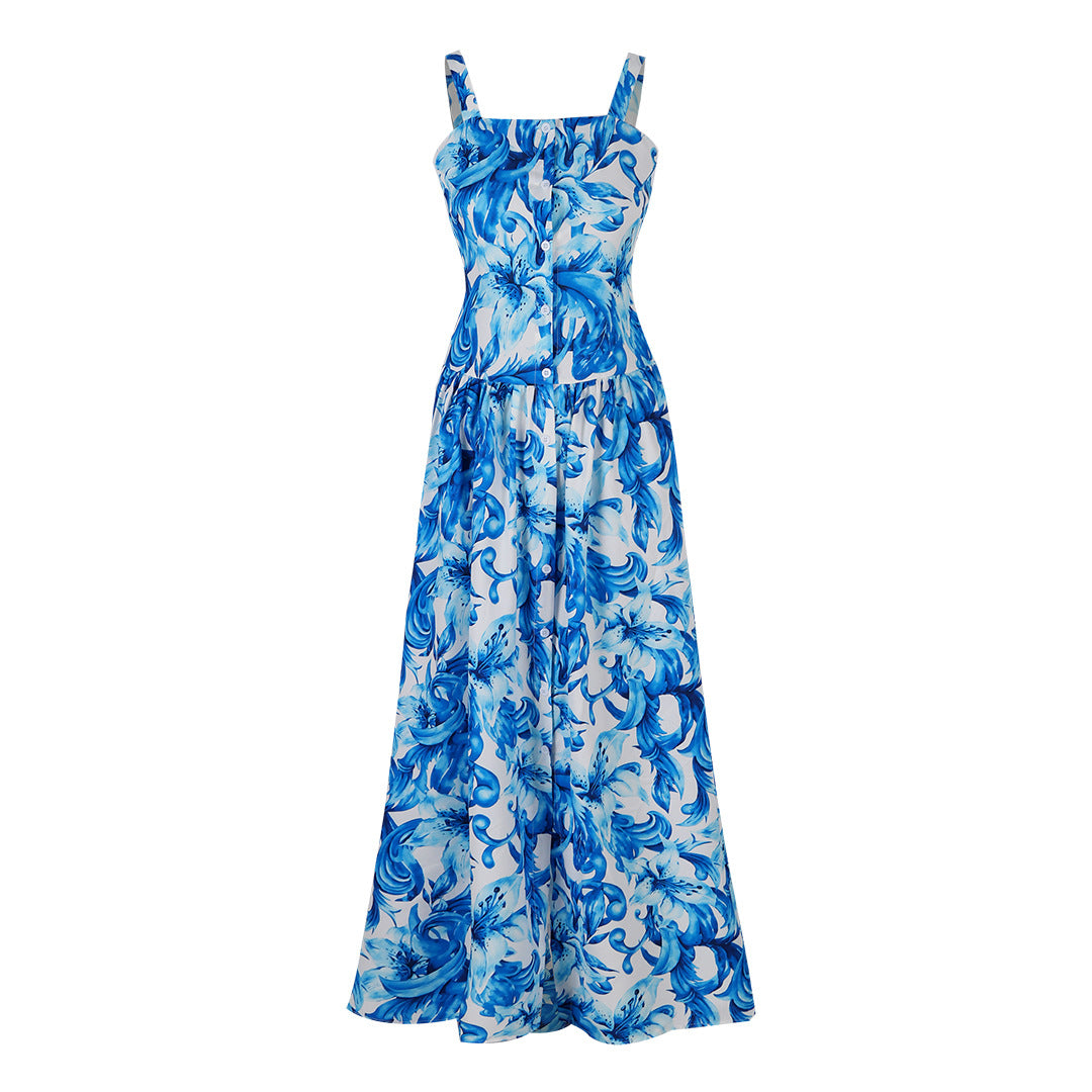 Dame Maxikjole med elegant blomsterprint og off-shoulder design Stilla