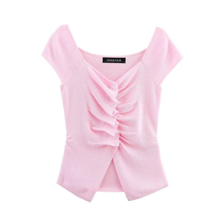 Femme Rüschenschlanke Pasform Top Stilla