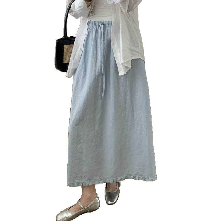 Dame Relaxed Fit Maxi Nederdel med Flæsebund Stilla