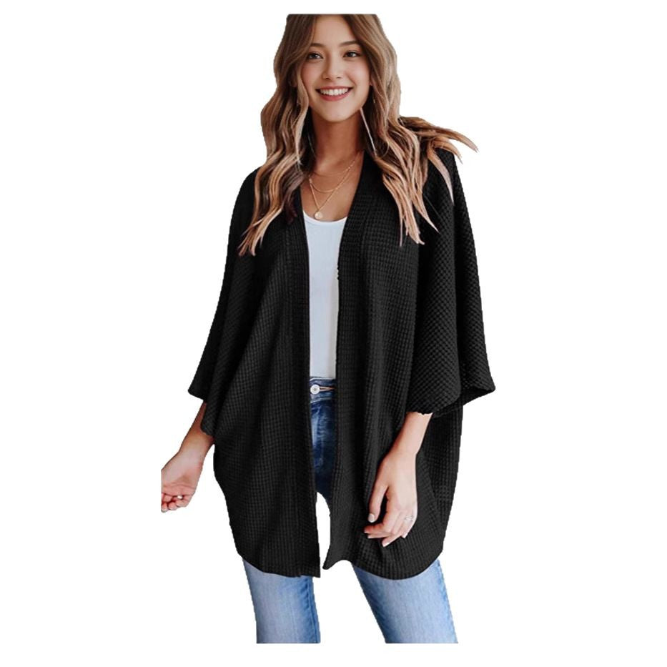 Dame afslappet strik kimono med løs pasform og afslappet design Stilla