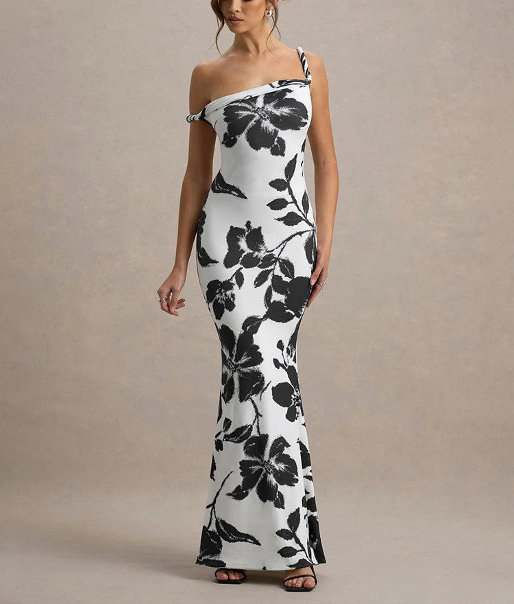 Dame Off-Shoulder Bodycon Maxikjole Stilla